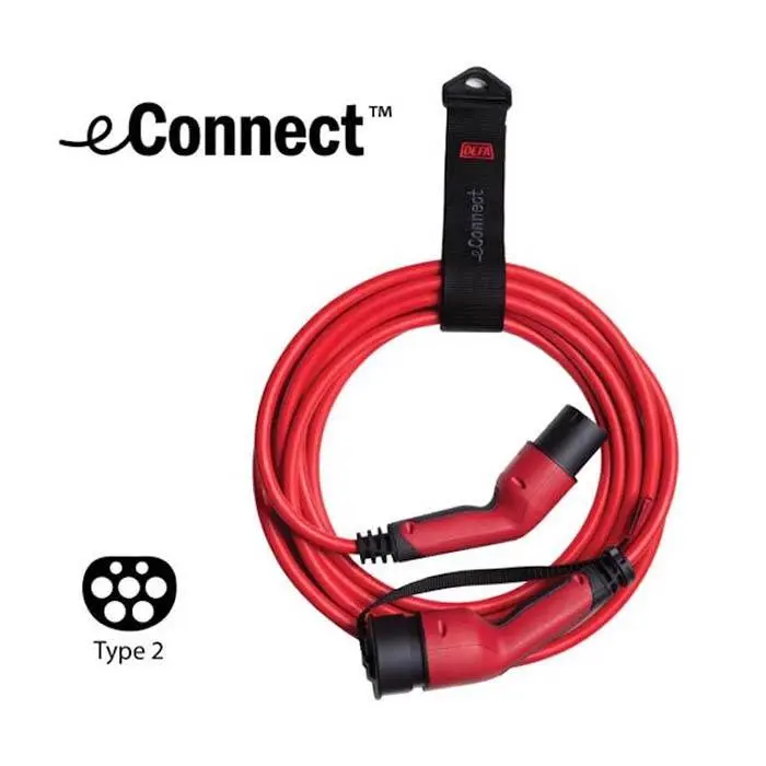 DEFA eConnect opladerkabel Mode 3 Type 2  7,4kW 5m.